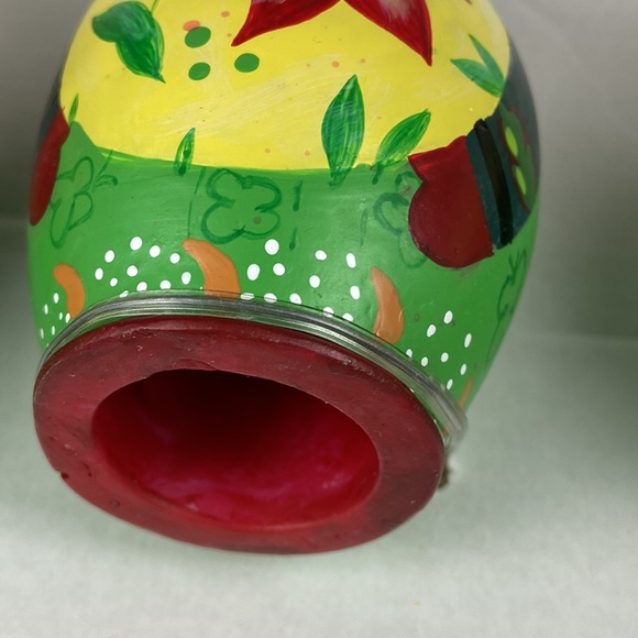 Vintage boxed set of 3 wooden Matryoshka 🪆 Doll Ornaments Christmas poinsettia - Picture 9 of 10